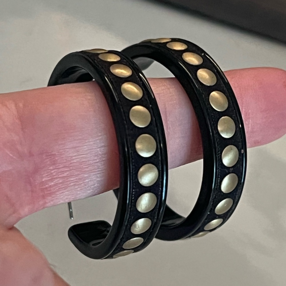 Black & Gold Hoop Earrings